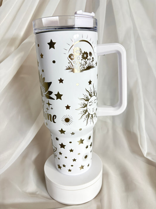 40OZ YOU ARE MY SUNSHINE STAINLESS STEEL LASER ENGRAVED TUMBLER