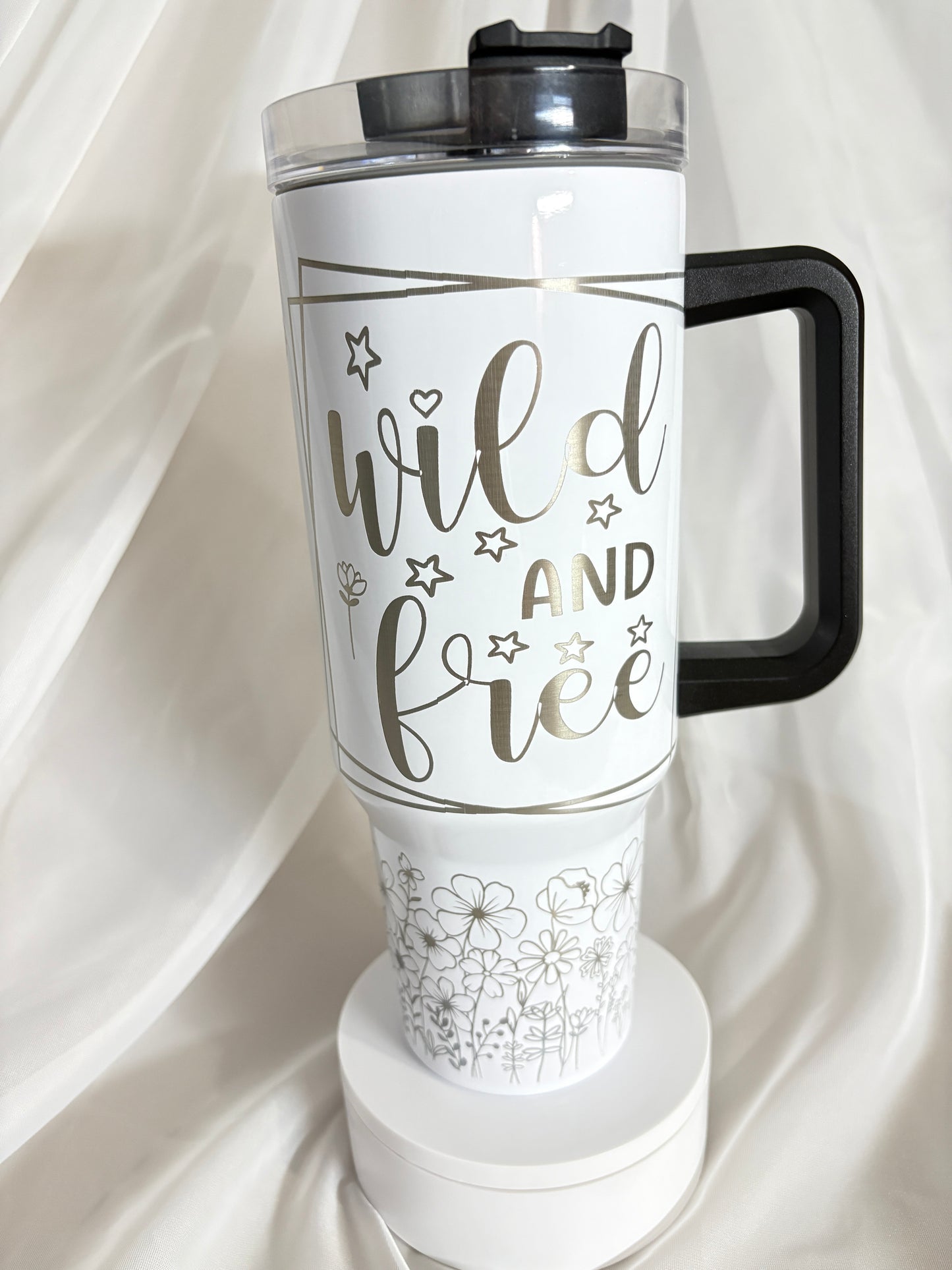 40oz WILD AND FREE Stainless Steel Laser Engraved Tumbler