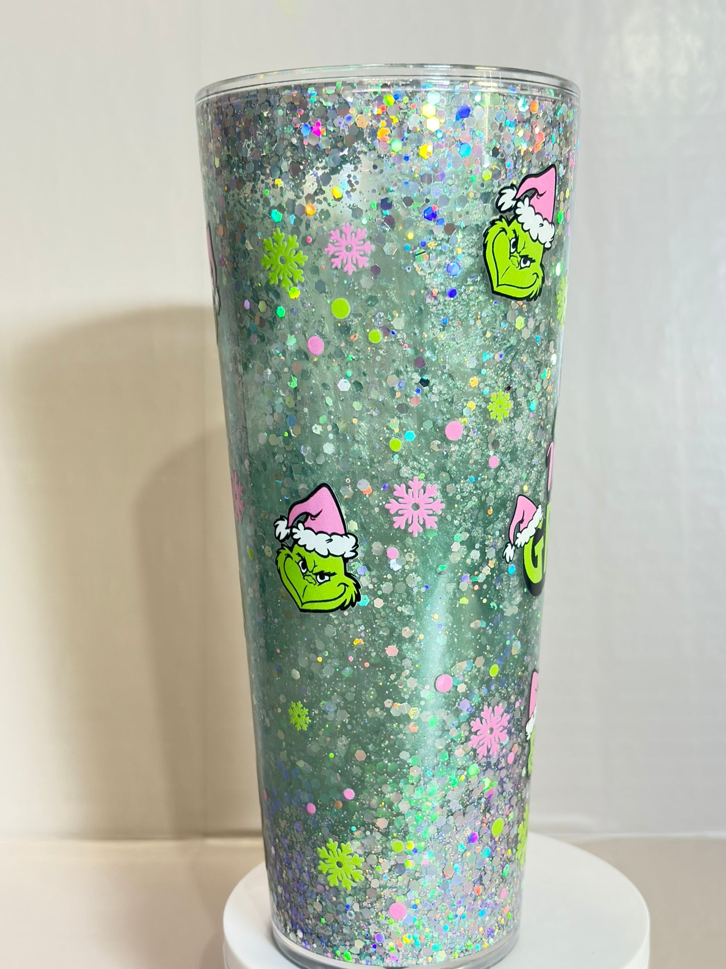 24oz Acrylic Christmas snow globe cup