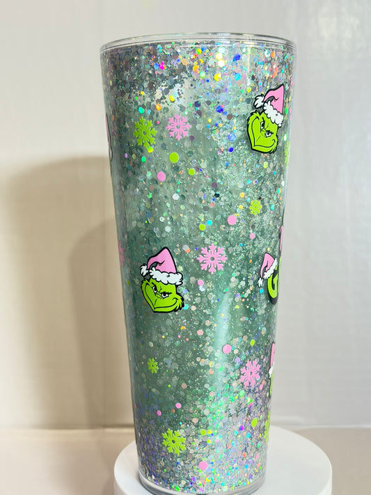 24oz Acrylic Christmas snow globe cup