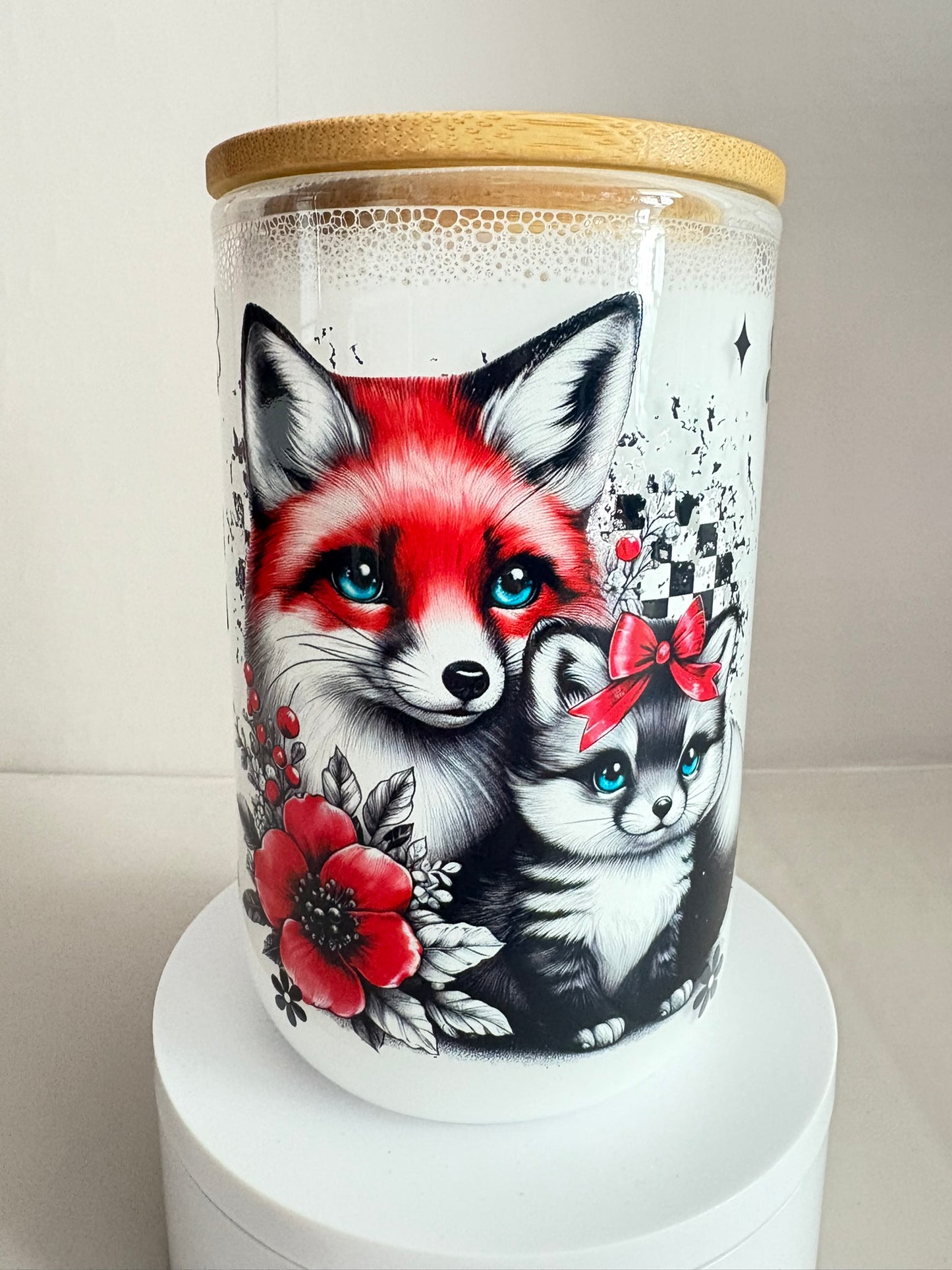 15oz glass milk snow globe coffee mug
