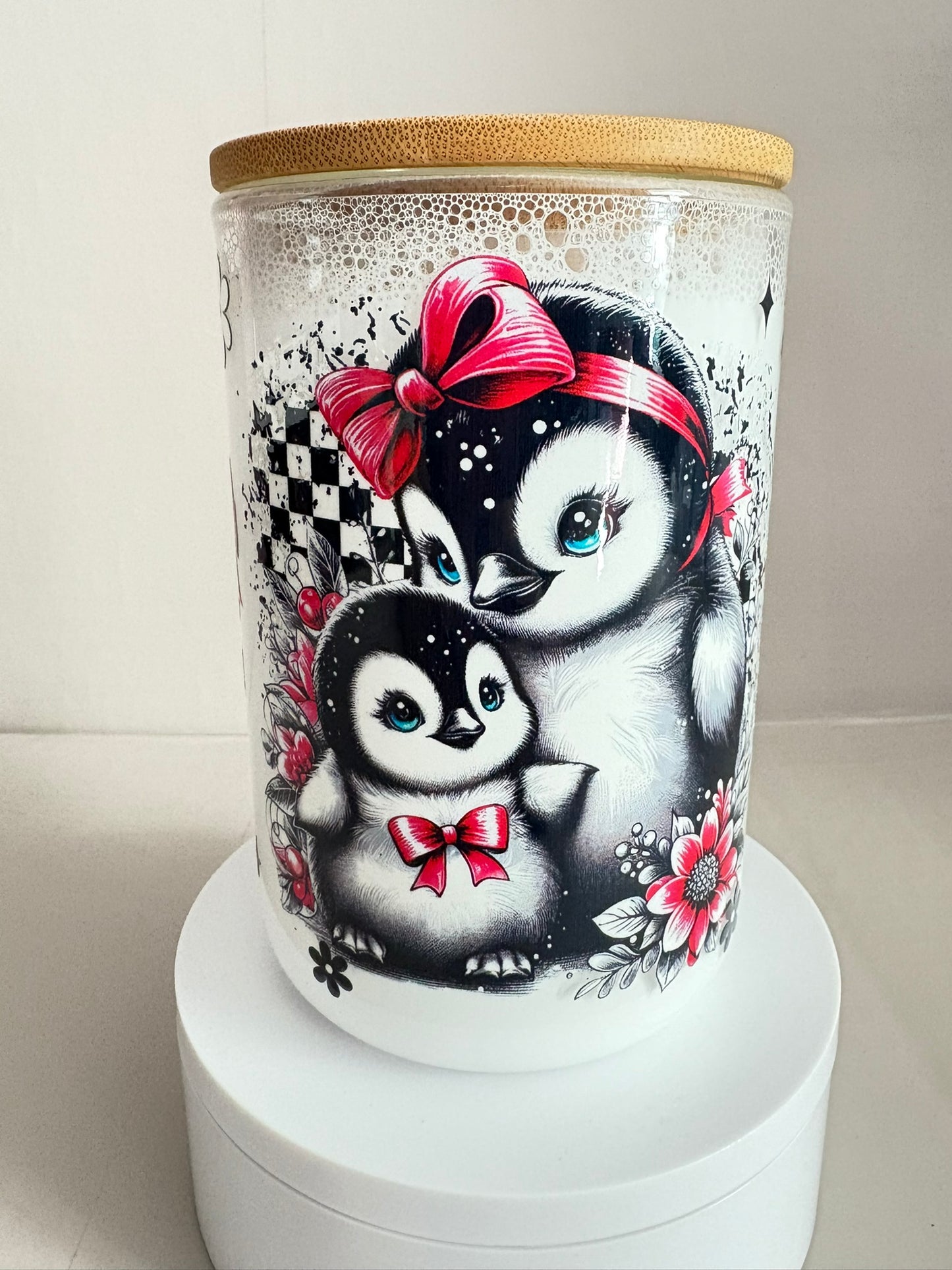 15oz glass milk snow globe coffee mug
