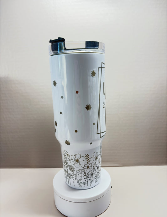 40oz Stainless Steel Laser Engraved Tumbler Wild and Free