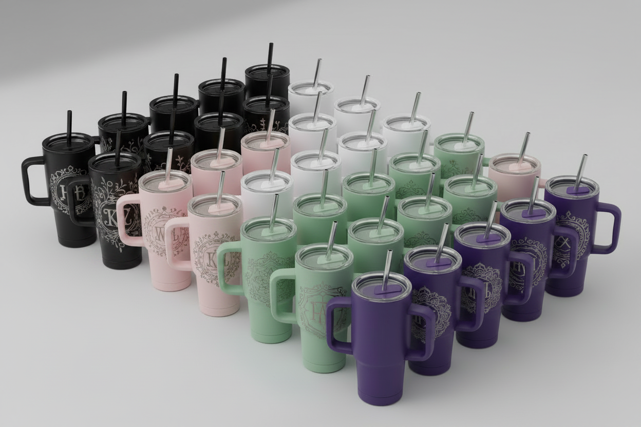 40oz STAINLESS STEEL LASER ENGRAVED TUMBLERS