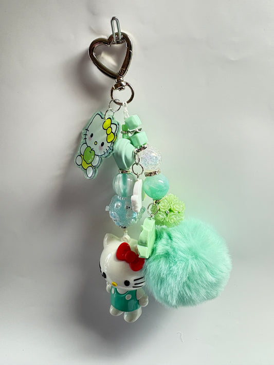 HELLO KITTY GREEN BAG CHARM