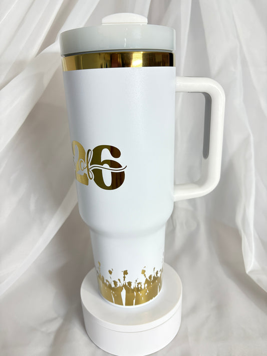 40oz CLASS OF 2026 stainless steel laser engraved tumbler