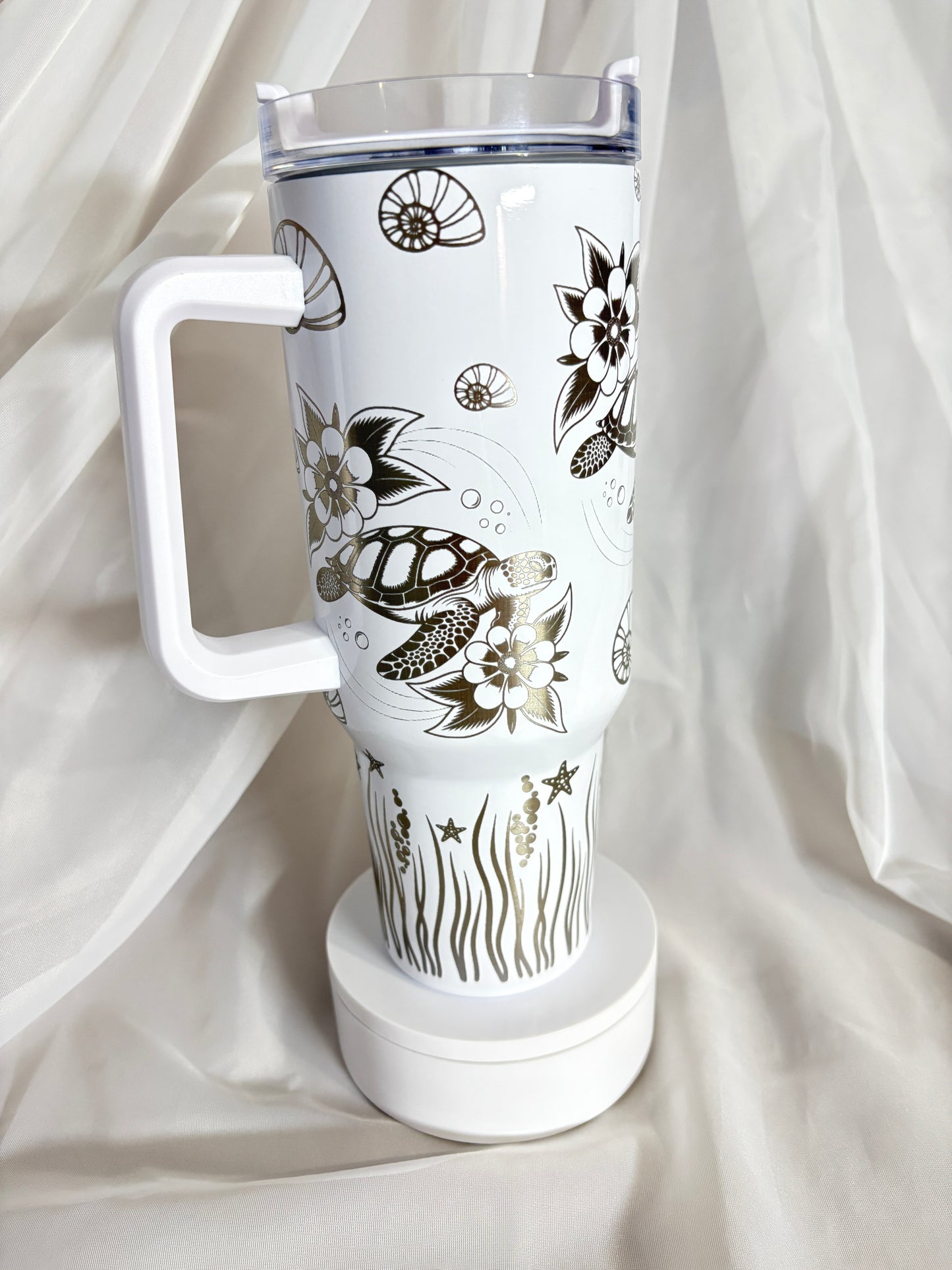 40oz SEA TURTLES stainless steel laser engraved tumbler