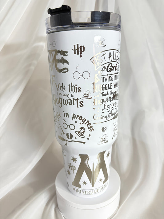 40OZ HARRY POTTER STAINLESS STEEL LASER ENGRAVED TUMBLER