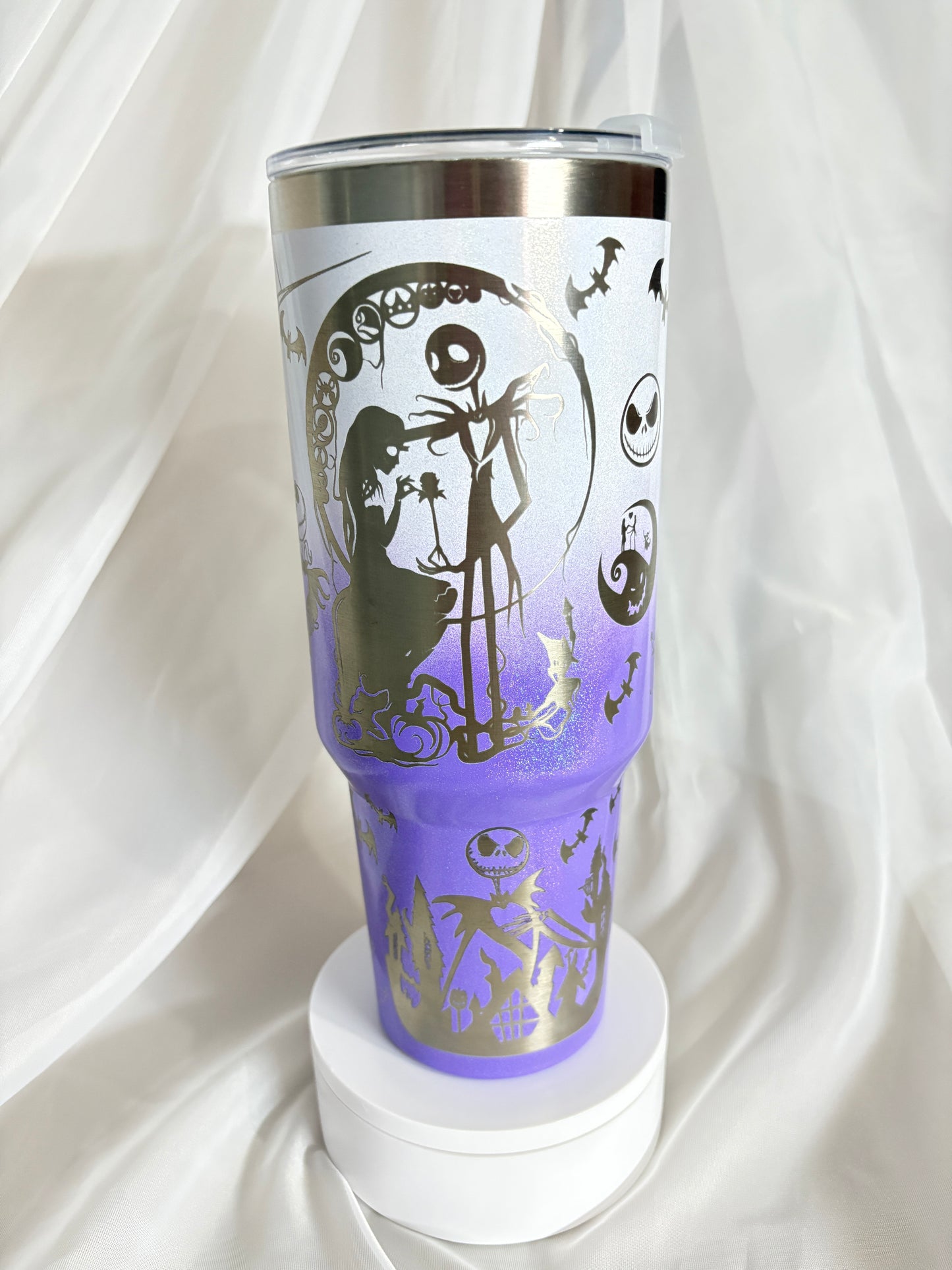 40oz Nightmare Christmas stainless steel laser engraved tumbler
