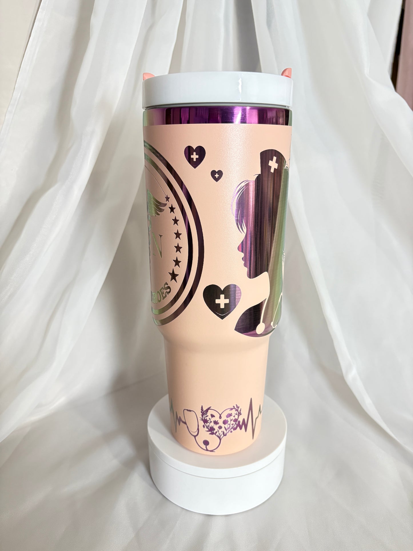 40oz NURSE stainless steel laser engraved tumbler