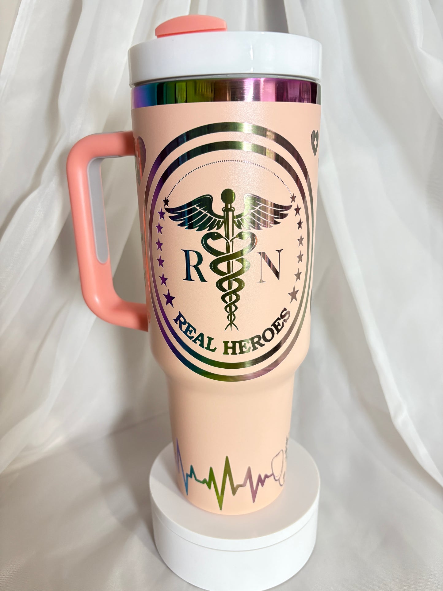 40oz NURSE stainless steel laser engraved tumbler