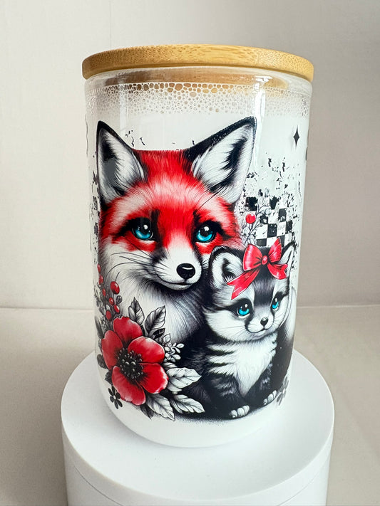 15oz glass milk snow globe coffee mug