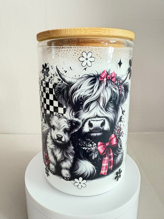 15oz glass milk snow globe cup