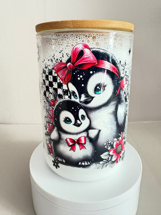 15oz glass milk snow globe coffee mug
