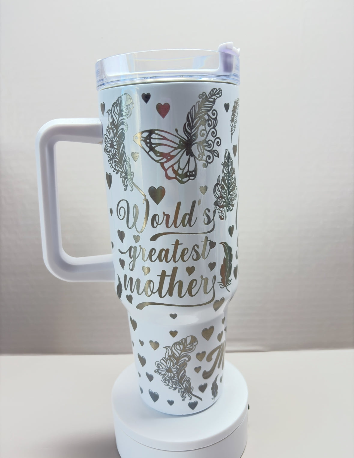 40oz Stainless Steel Laser Engraved Mom Tumbler