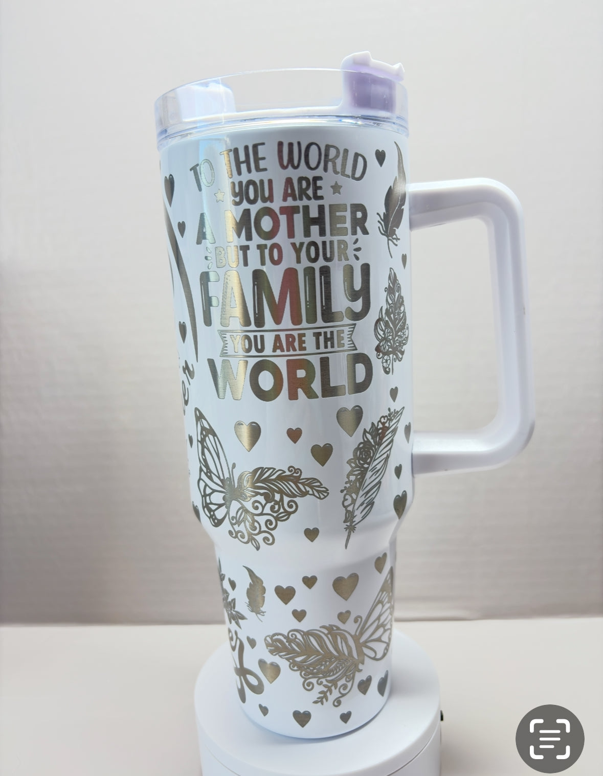 40oz Stainless Steel Laser Engraved Mom Tumbler