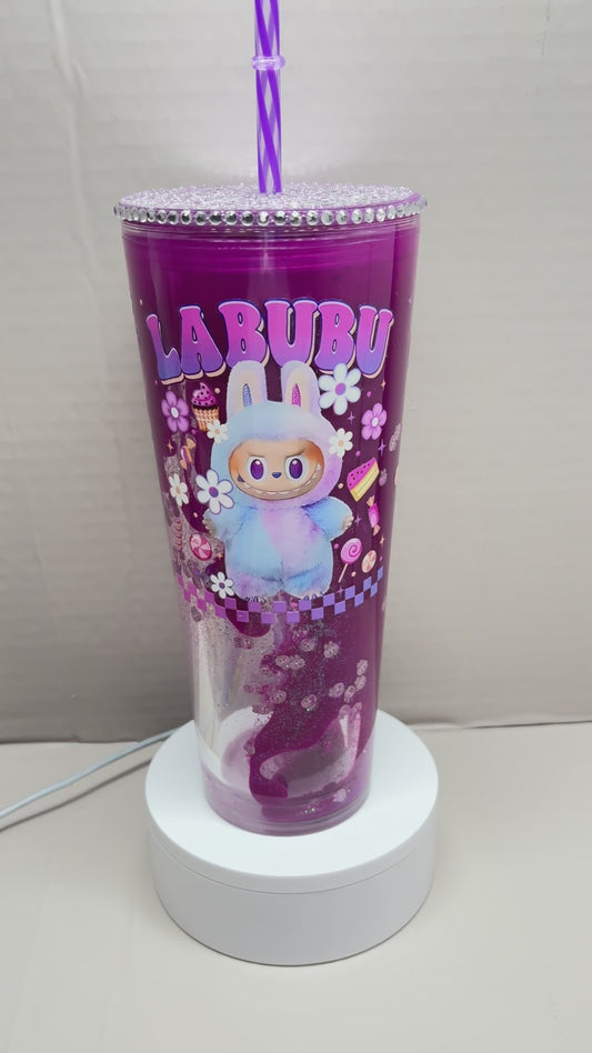 24OZ ACRYLIC UVDTF LAVA SNOW GLOBE TUMBLER