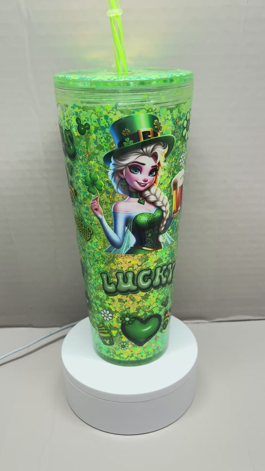24OZ ACRYLIC UVDTF LAVA SNOW GLOBE TUMBLER