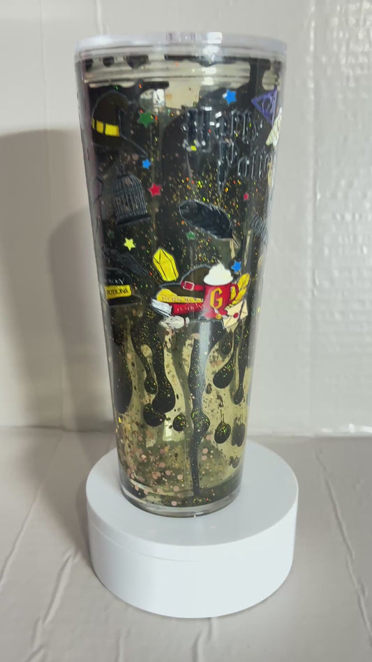 24OZ ACRYLIC UVDTF LAVA SNOW GLOBE TUMBLER