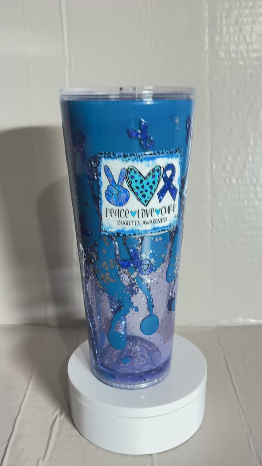 24OZ ACRYLIC UVDTF LAVA SNOW GLOBE TUMBLER