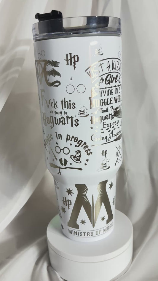 40OZ HARRY POTTER STAINLESS STEEL LASER ENGRAVED TUMBLER