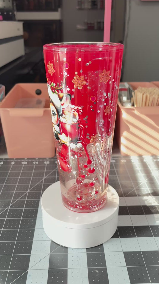 24OZ ACRYLIC UVDTF LAVA SNOW GLOBE TUMBLER