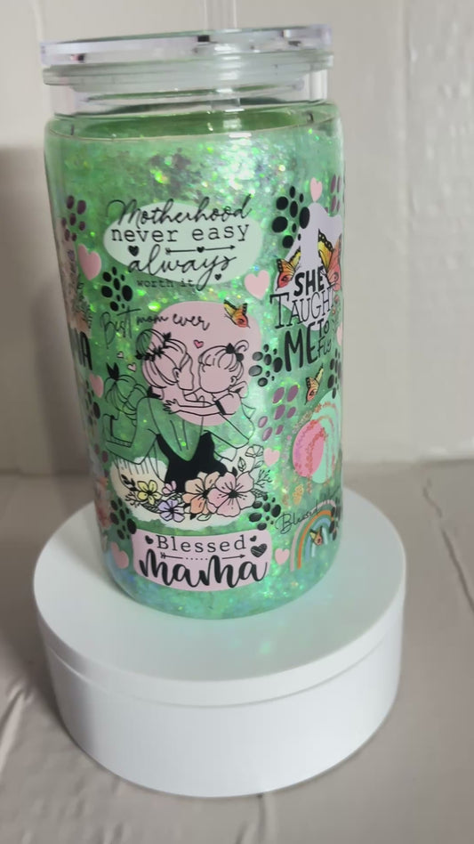 16OZ ACRYLIC UVDTF MAMA SNOW GLOBE CUP