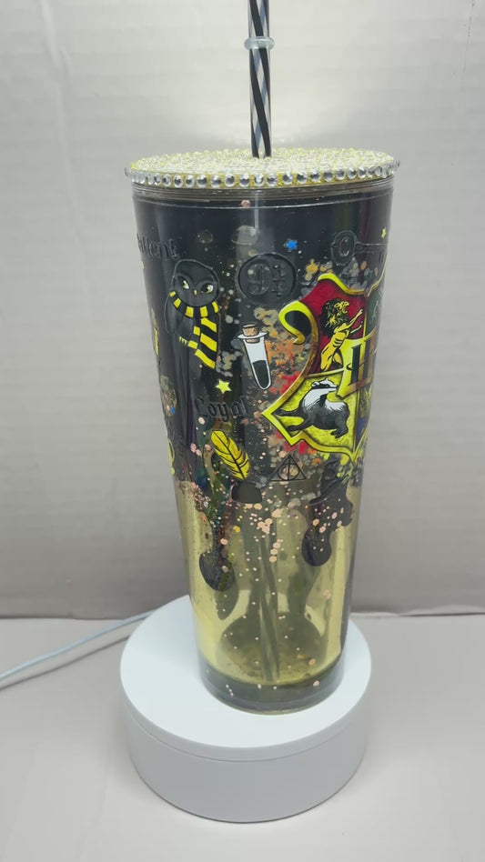 24OZ ACRYLIC UVDTF LAVA SNOW GLOBE TUMBLER