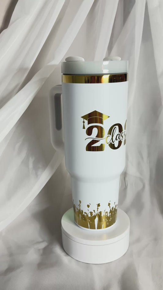 40oz CLASS OF 2026 stainless steel laser engraved tumbler