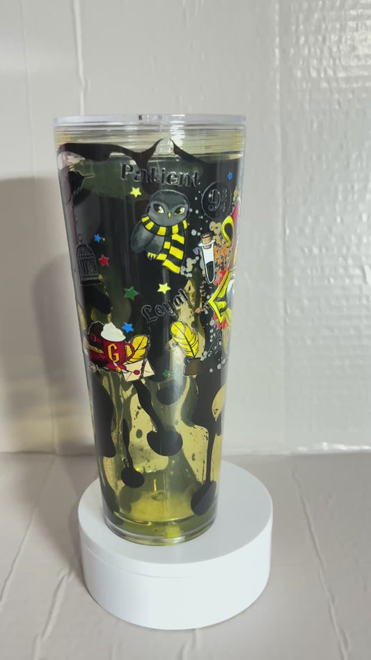 24OZ ACRYLIC UVDTF LAVA SNOW GLOBE TUMBLER