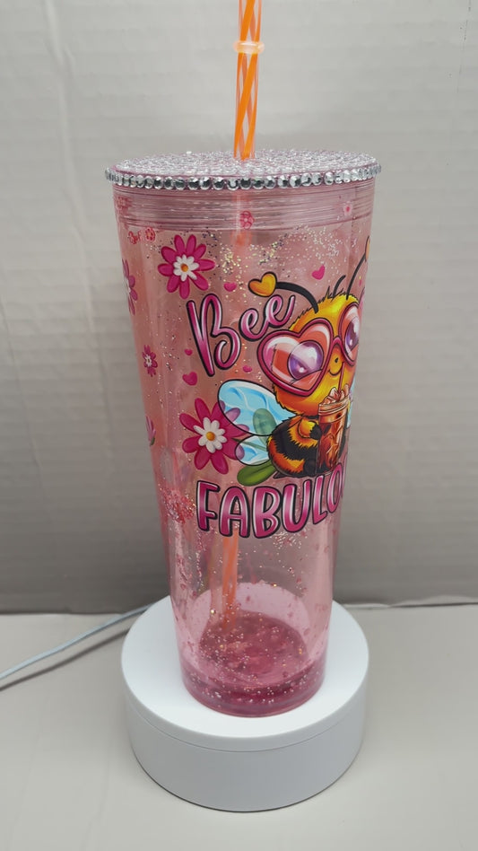 24OZ ACRYLIC UVDTF LAVA SNOW GLOBE TUMBLER