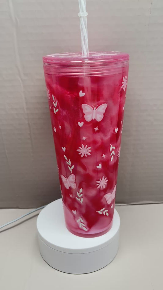 24OZ ACRYLIC UVDTF SNOW GLOBE TUMBLER