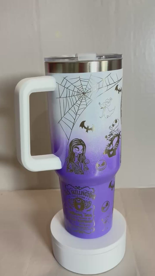 Nightmare Christmas 40oz stainless steel laser engraved tumbler