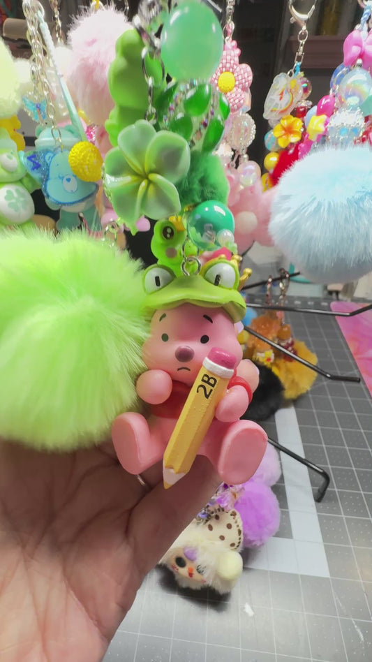 POOH FROG WITH PENCIL BAG CHARM