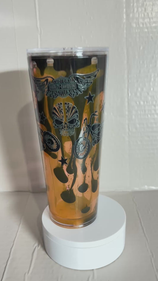 24OZ ACRYLIC UVDTF LAVA SNOW GLOBE TUMBLER