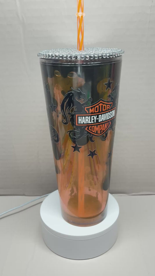 24OZ ACRYLIC UVDTF LAVA SNOW GLOBE TUMBLER