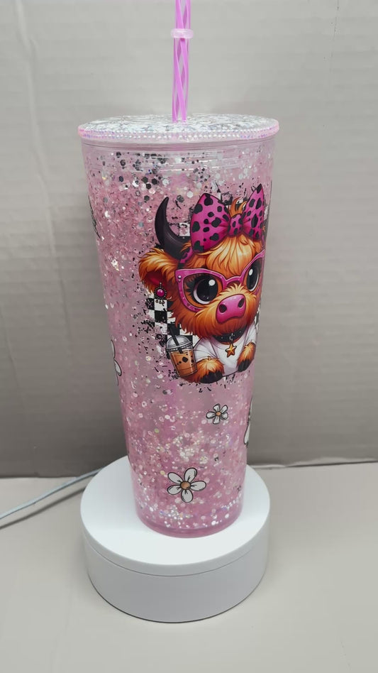 24OZ ACRYLIC UVDTF LAVA SNOW GLOBE TUMBLER