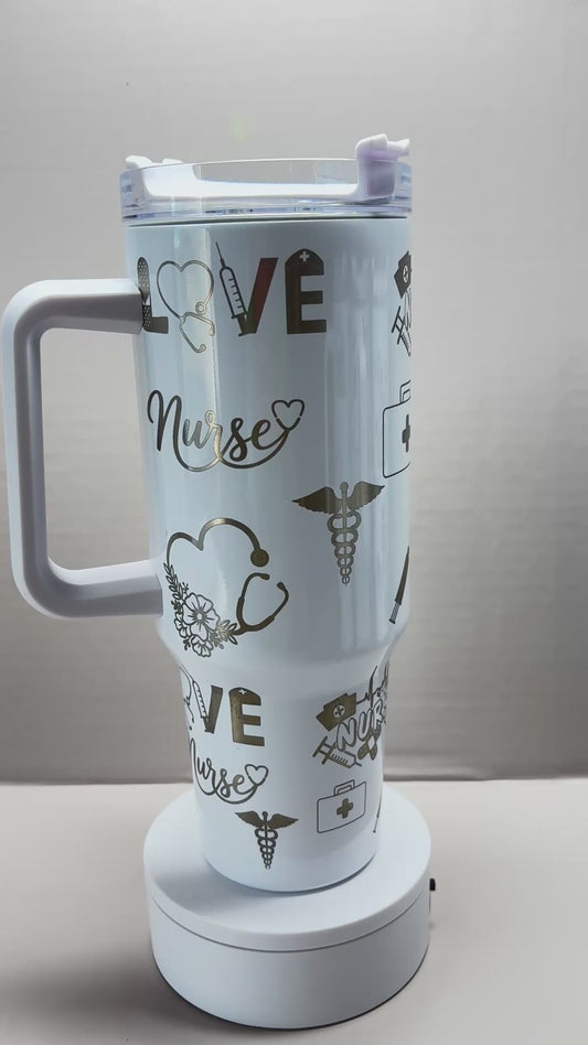 40OZ STAINLESS STEEL LASER ENGRAVED TUMBLER