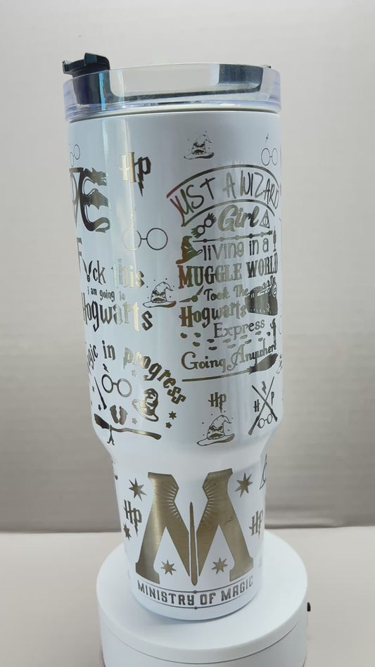 40OZ STAINLESS STEEL LASER ENGRAVED TUMBLER