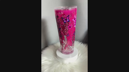 24OZ ACRYLIC UVDTF LAVA SNOW GLOBE TUMBLER