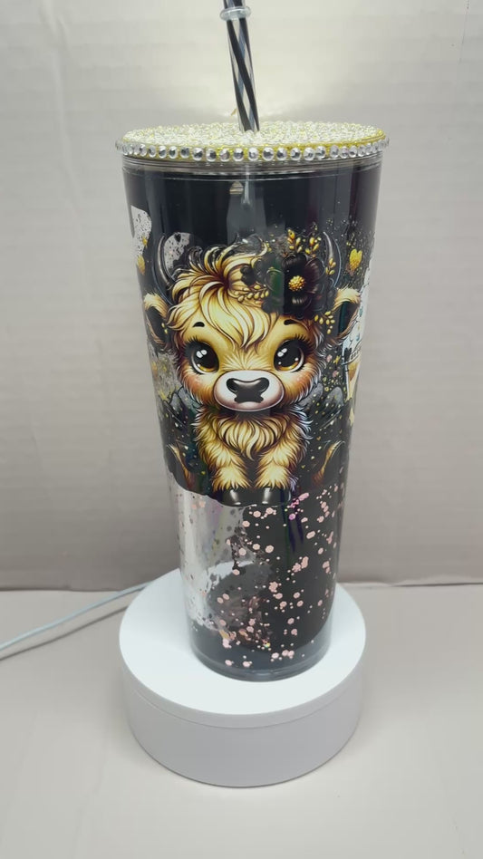 24OZ ACRYLIC UVDTF LAVA SNOW GLOBE TUMBLER