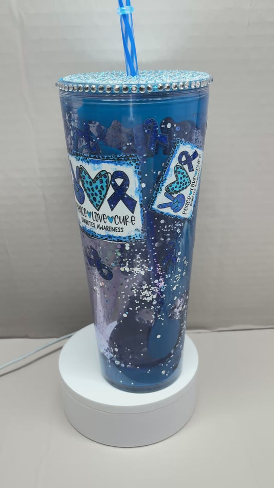 24OZ ACRYLIC UVDTF LAVA SNOW GLOBE TUMBLER