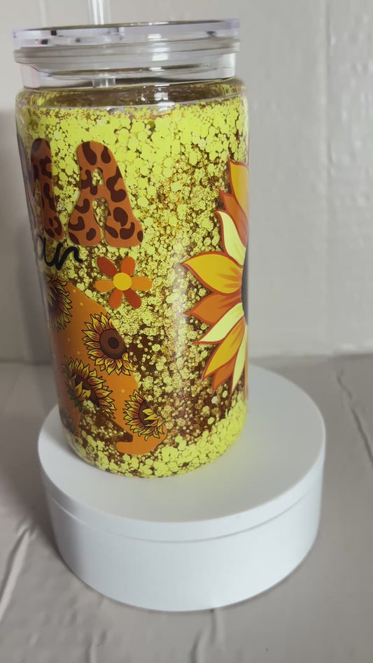 16OZ ACRYLIC UVDTF MAMA BEAR SNOW GLOBE CUP