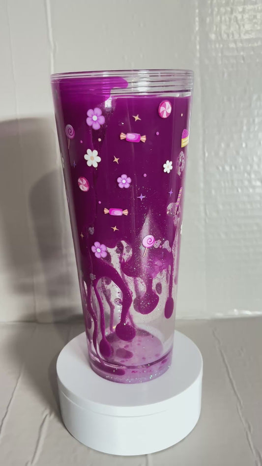 24OZ ACRYLIC UVDTF LAVA SNOW GLOBE TUMBLER